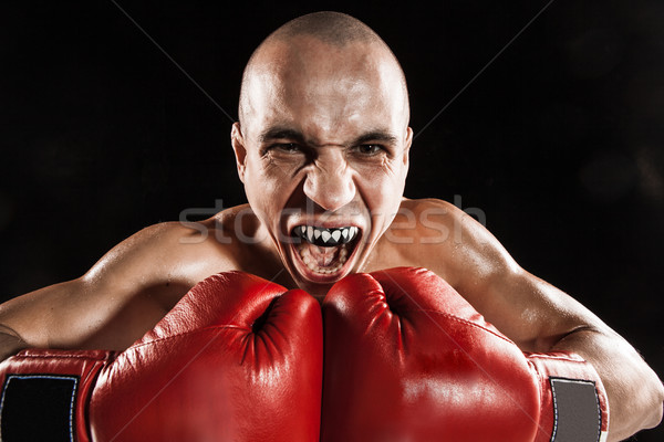 Imagine de stoc: Tânăr · kickboxing · negru · gură · tineri · masculin
