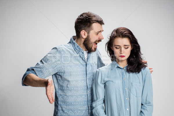 The young couple with different emotions during conflict Stock photo © master1305