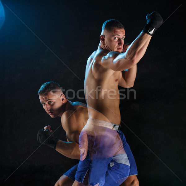 мужчины Боксер бокса темно студию спортсмена Сток-фото © master1305