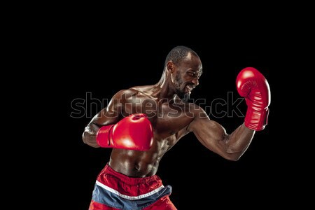 Genç kickboks siyah genç erkek atlet Stok fotoğraf © master1305