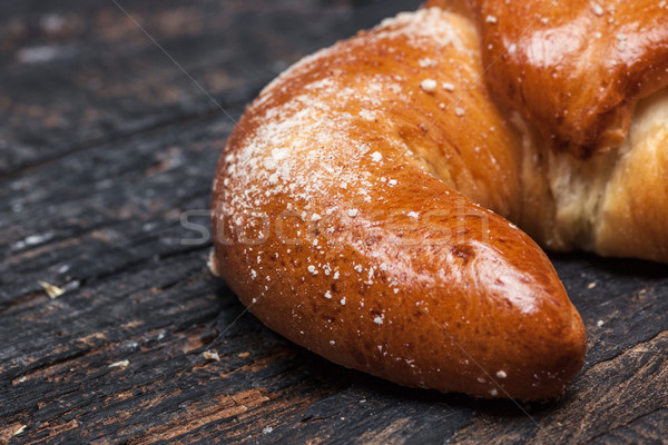 Foto stock: Sabroso · croissant · oscuro · alimentos · café