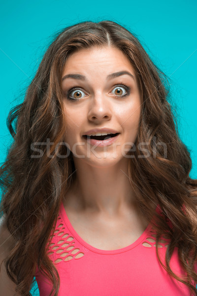 Portré fiatal nő megrémült arckifejezés nők diák Stock fotó © master1305