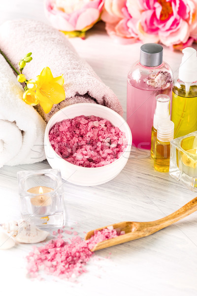 Spa roze rozen aroma olie vintage Stockfoto © master1305