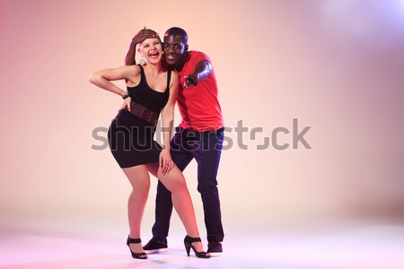 The young cool black man and white woman Stock photo © master1305
