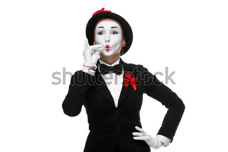 Portrait of the mime representing something very small in size Stock photo © master1305