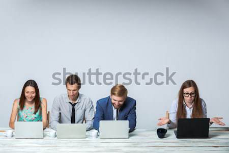 Business team working on their business project together at office Stock photo © master1305