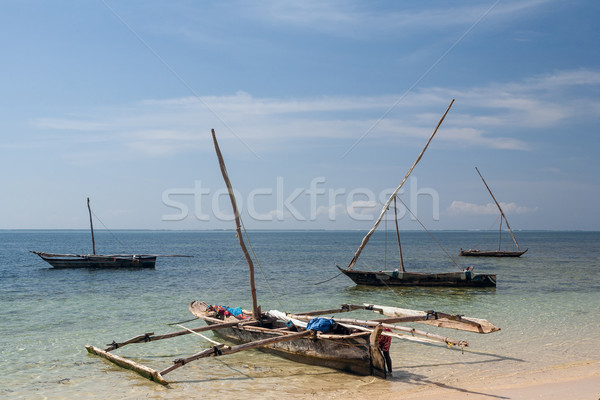 Old wooden arabian dhow in the ocean  Stock photo © master1305