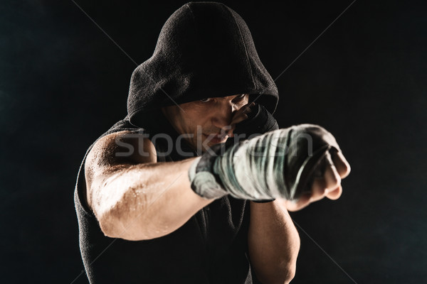 Primer plano mano muscular hombre vendaje formación Foto stock © master1305