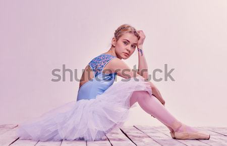 Moe balletdanser vergadering roze vrouw Stockfoto © master1305