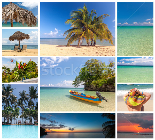 Collage of beach holiday scenes Stock photo © master1305