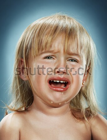 Ritratto bambina piangere blu acqua ragazza Foto d'archivio © master1305