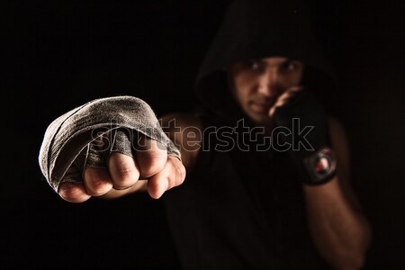 Stockfoto: Hand · gespierd · man · zwachtel · opleiding