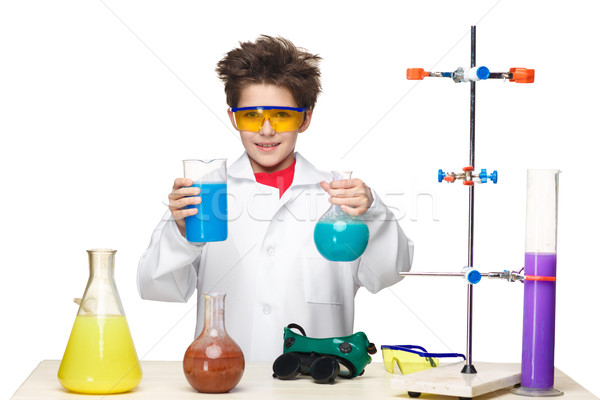 Сток-фото: мало · мальчика · химик · эксперимент · химического · жидкость