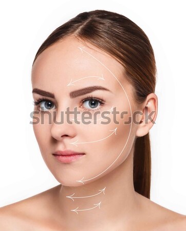 The beautiful face of young woman with cleanf fresh skin  Stock photo © master1305