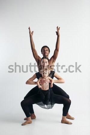 Jonge aantrekkelijk moderne balletdanser witte zwarte Stockfoto © master1305