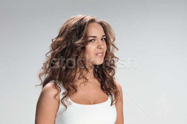 Retrato mujer gris mujeres estudiante Foto stock © master1305