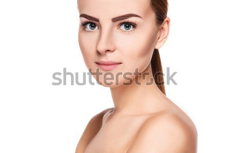 The beautiful face of young woman with cleanf fresh skin  Stock photo © master1305