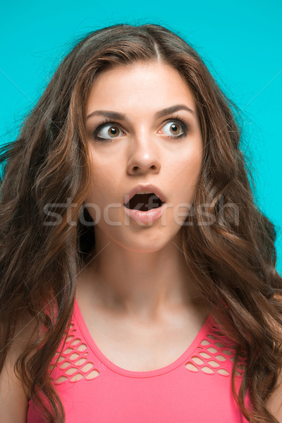 Portré fiatal nő megrémült arckifejezés üzlet nők Stock fotó © master1305