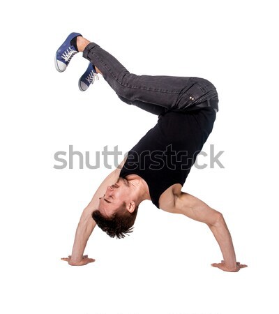 Pause Tänzerin Handstand weiß Mann Ausübung Stock foto © master1305