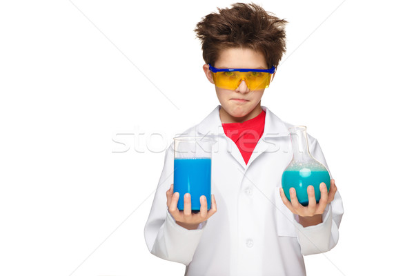 少年 化学者 実験 化学 流体 ストックフォト © master1305