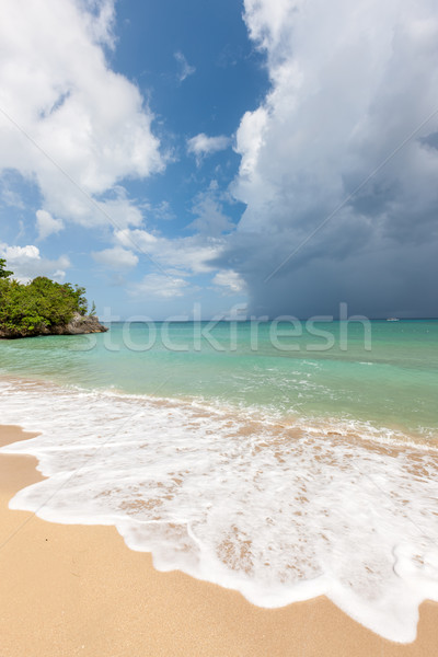 Strand tropisch eiland Blauw water zand wolken Stockfoto © master1305