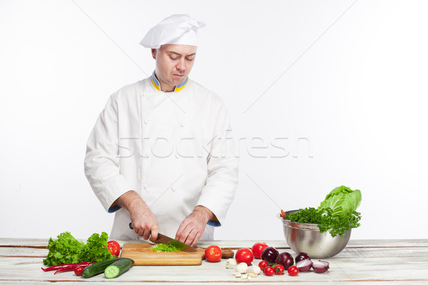 Stockfoto: Salade · keuken · witte · voedsel