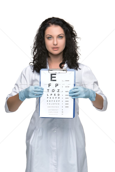 Сток-фото: мужчины · офтальмолог · глаза · диаграммы · здравоохранения · медицина