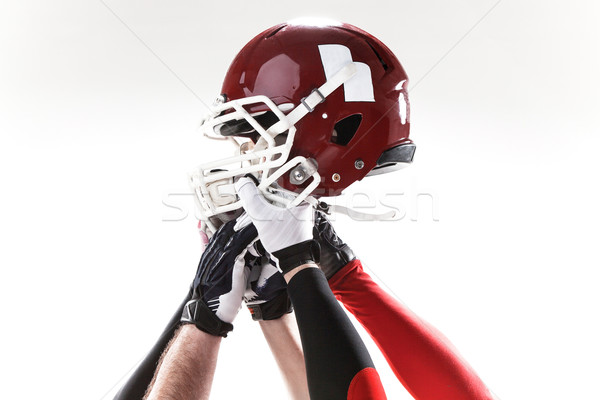 Mains football joueurs casque blanche [[stock_photo]] © master1305