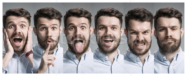 Collage of happy and surprised emotions Stock photo © master1305