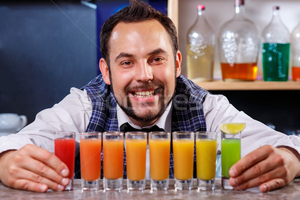 Barman at work, preparing cocktails. Stock photo © master1305