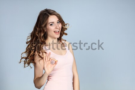 young woman in fighting stance Stock photo © master1305