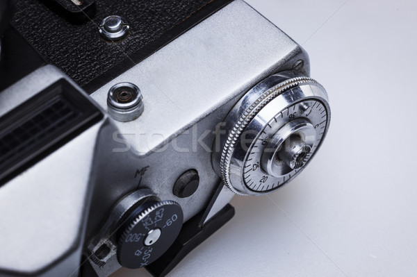 Closeup of old retro film camera lens Stock photo © master1305