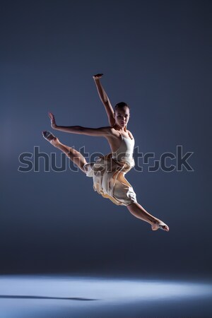 Stock fotó: Gyönyörű · női · balett-táncos · szürke · ballerina · visel