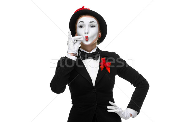 Portrait of the mime representing something very small in size Stock photo © master1305