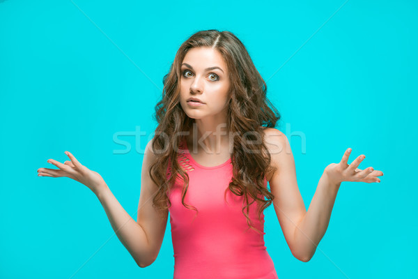 Portret jonge vrouw geschokt vrouwen model Stockfoto © master1305