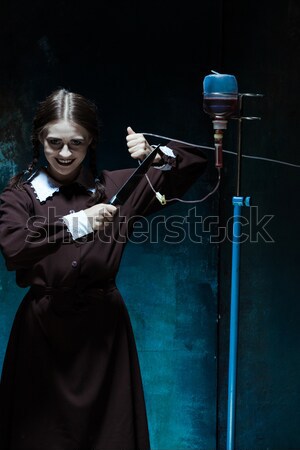 肖像 若い女の子 学生服 吸血鬼 ドロップ ストックフォト © master1305
