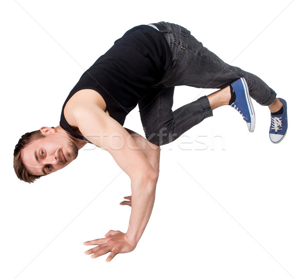 Break ballerino handstand bianco uomo esercizio Foto d'archivio © master1305