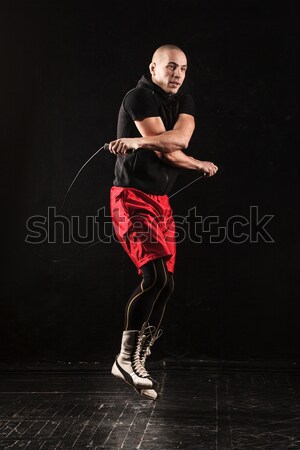Bacaklar kas adam halat eğitim kickboks Stok fotoğraf © master1305