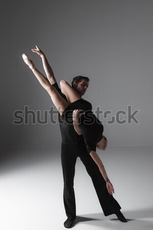 ストックフォト: 2 · 小さな · 現代 · バレエ · ダンサー · グレー