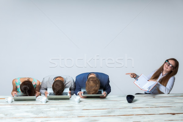 Business team working on their business project together at office Stock photo © master1305