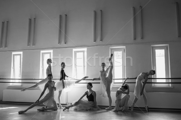 семь балет Бар стойку репетиция зале Сток-фото © master1305