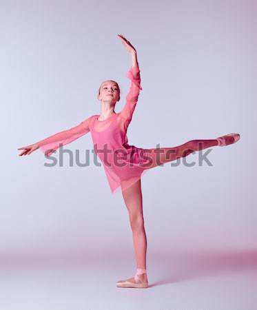 Stock fotó: Ballerina · nyújtás · bár · fiatal · szürke · diák