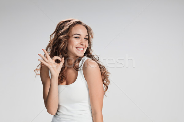 The young woman's portrait with happy emotions Stock photo © master1305