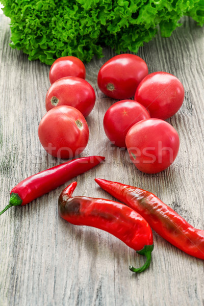 The multicolored vegetables on wooden table Stock photo © master1305