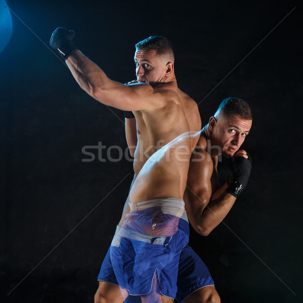 Сток-фото: мужчины · Боксер · бокса · темно · студию · спортсмена