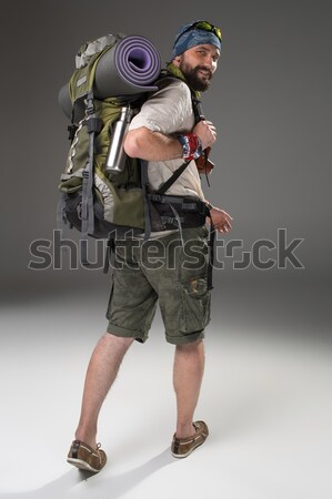 Full length portrait of a male fully equipped tourist  Stock photo © master1305