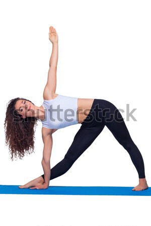 Studio shot of a young fit woman doing yoga exercises. Stock photo © master1305