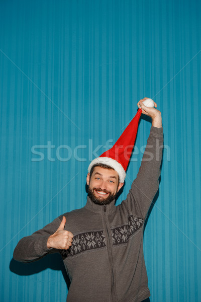 Souriant Noël homme chapeau [[stock_photo]] © master1305