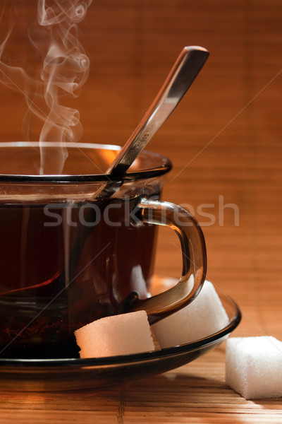 Photo cups of tea with sugar Stock photo © mastergarry