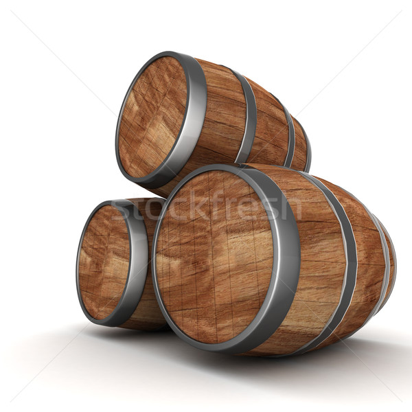 Hout vat afbeelding oude eiken wijn Stockfoto © mastergarry